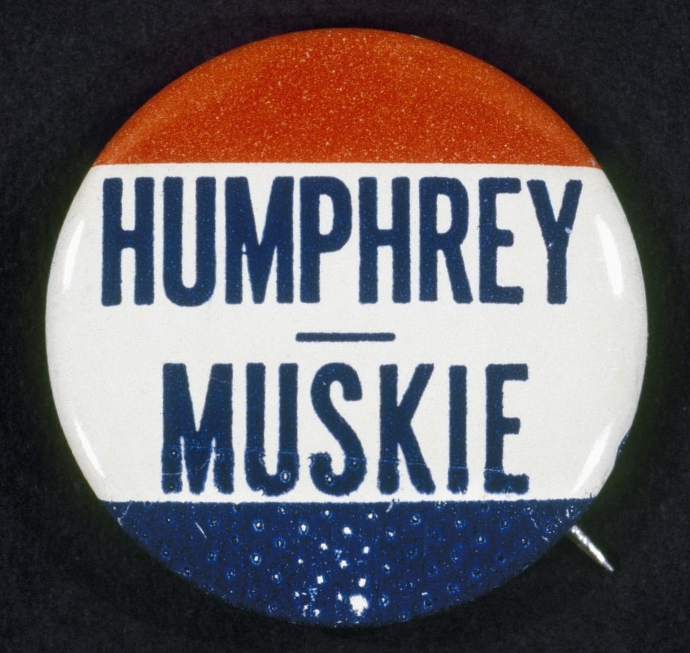 Hubert Humphrey for President 1968 Political Pinback Campaign Button 1" 