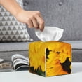 thumbnail image 6 of Gukieu Flower Bush Sunflower Print Leather Tissue Box, PVC Waterproof Velcro Opening and Closing Square Tissue Box Holder, Suitable for Home and Office Decoration, 6 of 7
