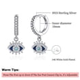 thumbnail image 2 of S925 Sterling Silver Post Evil Eye Hoop Earrings, CZ Eyelash Huggie Hoop Earrings for Women, 14K White Gold Plated Cubic Zirconia Eyes Dangling Huggie Earrings for Women Jewelry, 2 of 5
