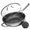 11''Black w/Lidack, variant on naturepan 9.5 Inch 3-Ply Hybrid Ceramic Frying Pan, Diamond-Titanium Nonstick Stainless Steel Pan, Hexagon Surface, Dishwasher Safe & Oven Safe