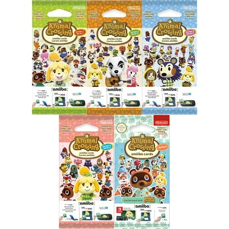 Video Game Nintendo Animal Crossing Amiibo Cards - Series 1  2  3  4 And 5 - 5 Pack - 15 Cards Total Video Game Nintendo Animal Crossing Amiibo Cards - Series 1  2  3  4 and 5 - 5 Pack - 15 Cards Total Brand : video game Brand: Video Game Age Range (Description): Kid Collection Name: Pokemon Includes 1 of each Series 1-5 Animal Crossing Amiibo Card Pack. Each pack contains 3 cards. Use Animal Crossing amiibo figures and cards to unlock customizations like costumes for your amiibo characters and new houses for your board game village. For use with Nintendo Switch  Nintendo 3DS  Nintendo WiiU  Nintendo 3DS XL and Nintendo 2DS systems.