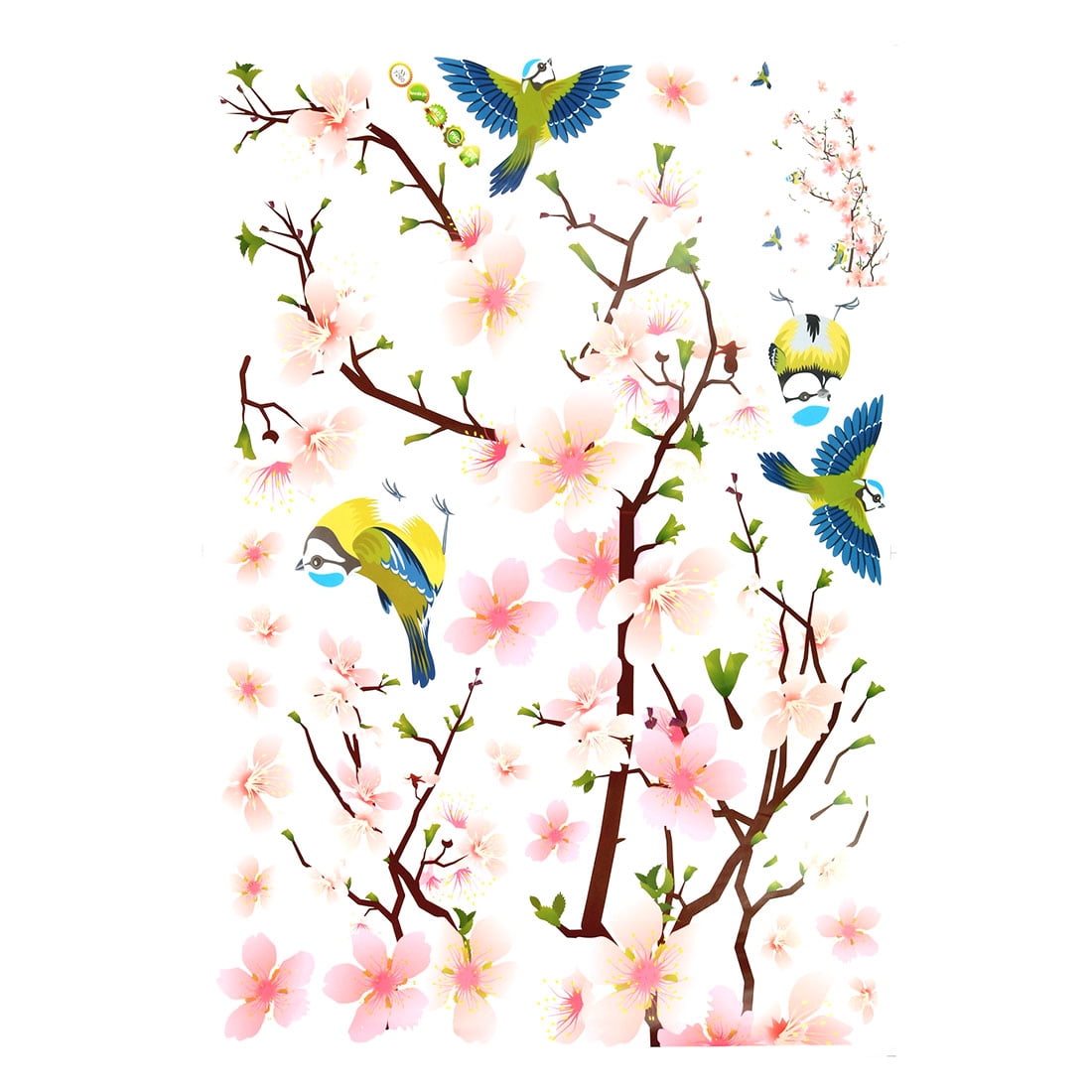 Unique Bargains Flower Household Transfer Film Wall Sticker 27.6" x 19.7" Multicolor