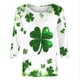 thumbnail image 4 of Xuyuer Women's Fashion St. Patrick's Day Printed 3/4 Sleeve Round Neck Blouse, Casual Holiday Top for Irish Themed Parties, Festival Outfits and Seasonal Celebration, 4 of 5