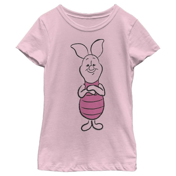 Girl's Winnie the Pooh Piglet Sketch Graphic Tee Light Pink Medium