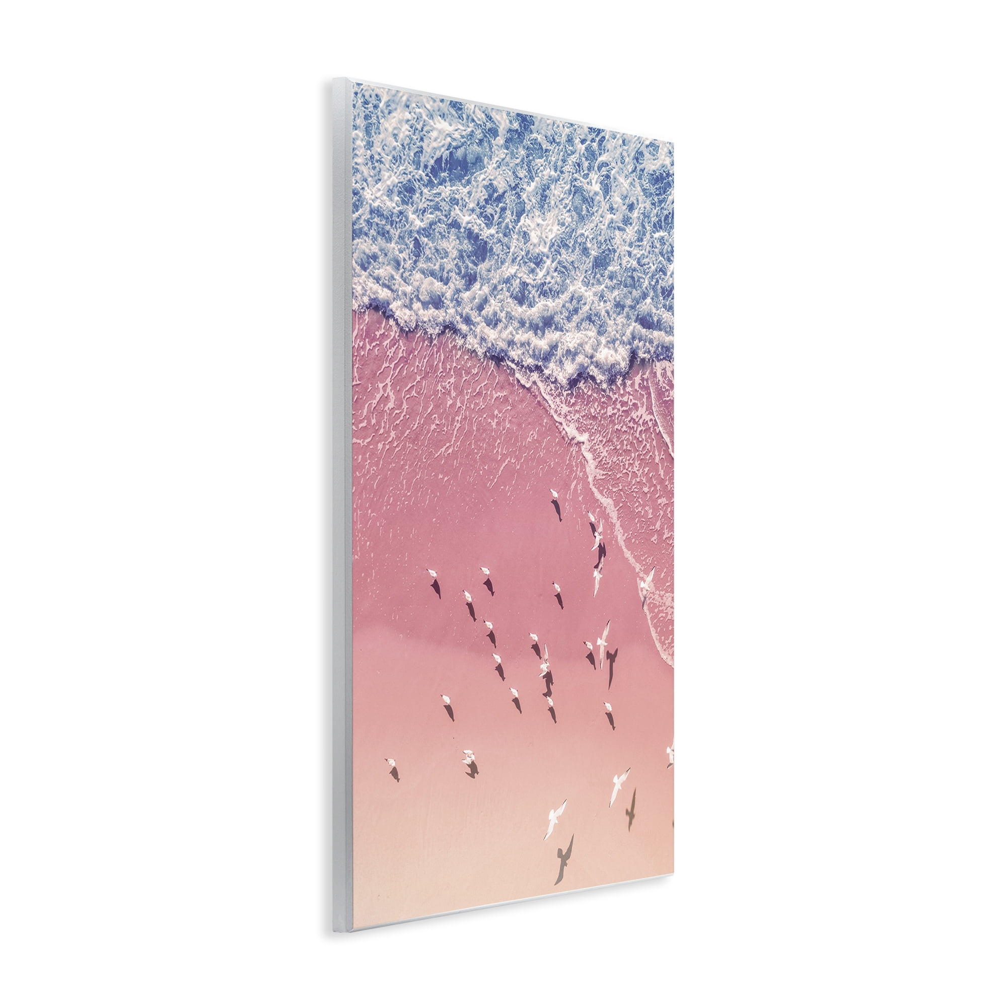Stupell Industries Aerial Seagulls Pink Beach Landscape & Nature Photography Unframed Art Print Wall Art, 13 x 19
