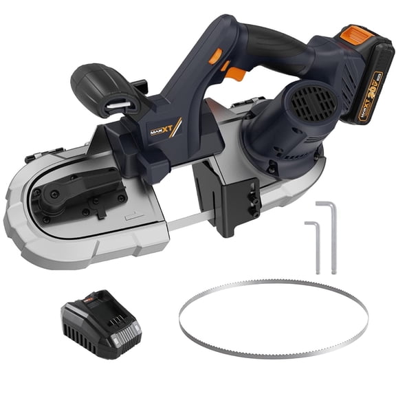 MAXXT 2-1/2 inch Cordless Band Saw, Brushless Power Metal Bandsaw 20V Max 2.5" Cutting Capacity 6 Speeds Adjustable (Battery & Charger Included)