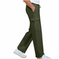 thumbnail image 4 of Plebaso Mens Casual Pants Elastic Waist Drawstring Cargo Pants Open Bottom Loose Trousers with Pockets, 4 of 5