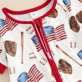 thumbnail image 6 of NOKIO Children'S Playsuit With Zipper Boys Independence Day Summer Baseball Print Zip Up Bodysuit Short Crawl Suit Cute Baby Rompers In Fall Styles Toddler Boys Short Sleeve Jumpsuit, 6 of 8