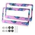 thumbnail image 2 of 2-Pack Aluminum License Plate Frame with 2 Holes for GM License Plate Cover with Free Screws Blue Morpho Butterflies, 2 of 8