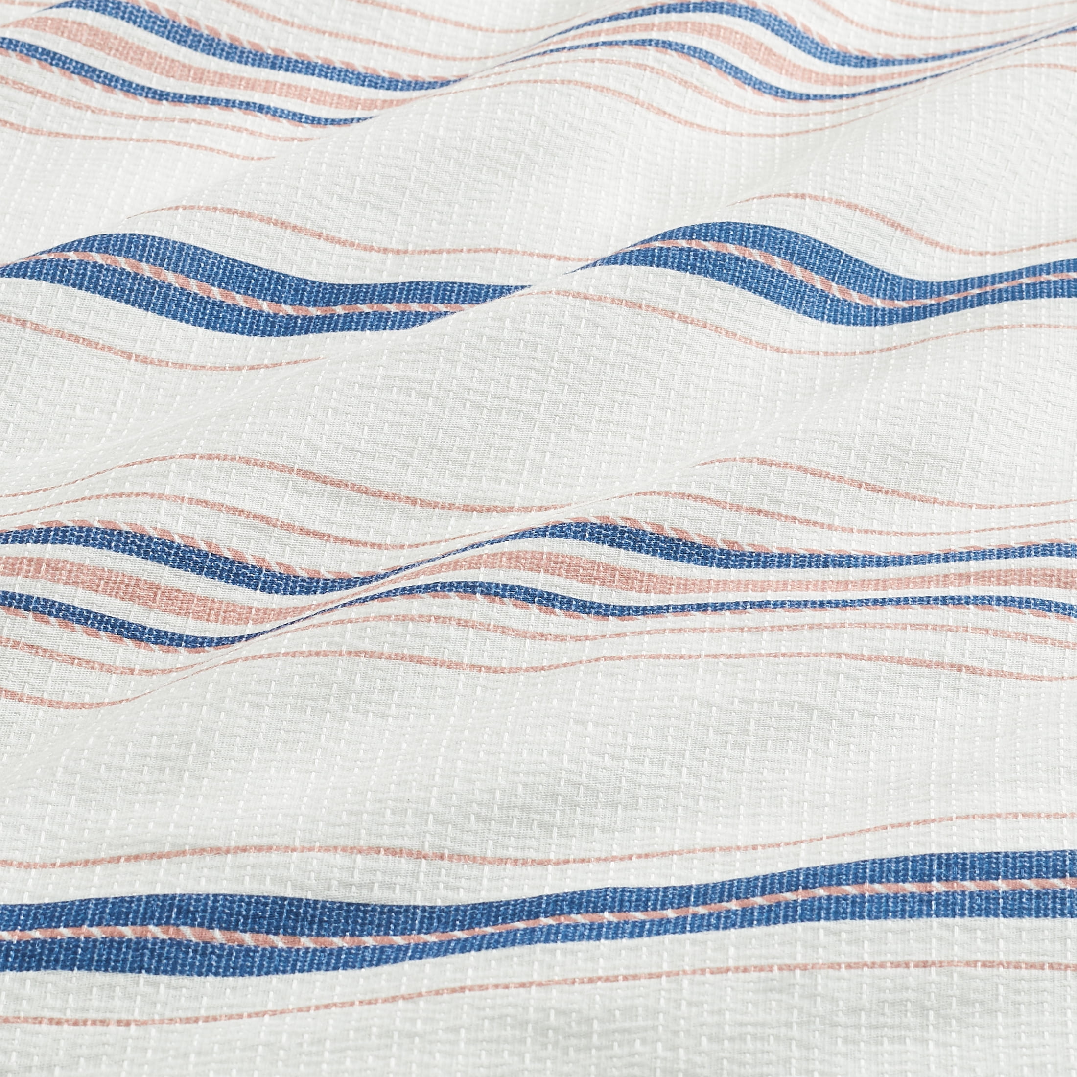 Coastal Living 3-Piece Lightweight 100% Cotton Stripes Comforter Set, Full/Queen