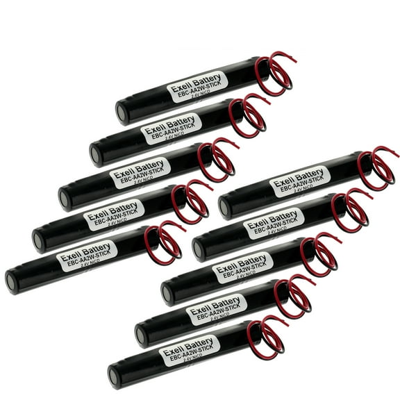 10pc Exell 2.4V 1000mAh NiCd Custom Battery Pack w/ Wire Leads