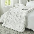 thumbnail image 3 of Geroux Chunky Knit Throw - Extra Soft, 50" x 70", Cream White, 3 of 11