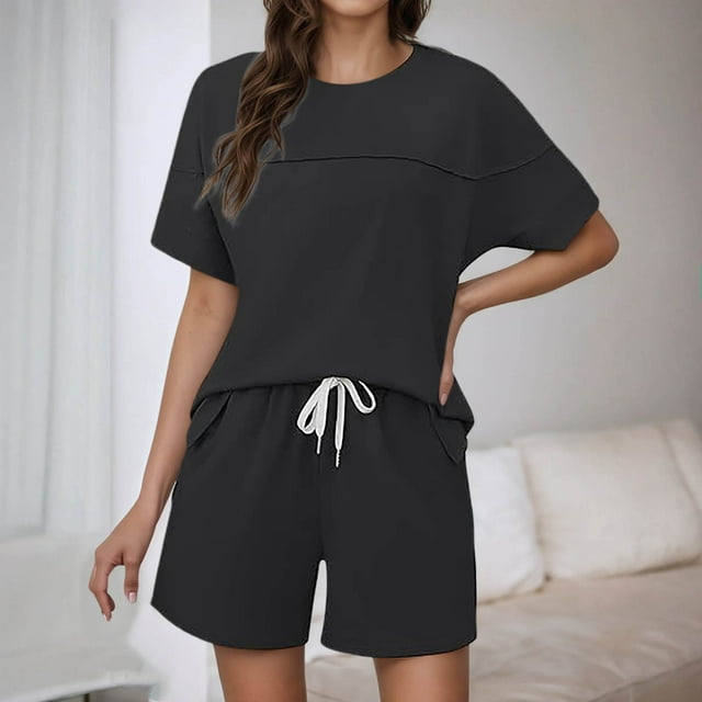 TINZ Ensemble de Shorts d'Été pour Femmes pour Usage Quotidien et Usage Col Rond Design Style Polyvalent Couverture Mignonne Bikini Grandes Tailles Maillots de Bain Jupe de Plage Courte Femmes Shorts de Surf Bas de Maillot de Bain pour Femmes