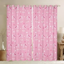 Erosebridal Pink Bowknot Curtains for Living Room,Deamy Princess 30%-50% Blackout Curtains Set of 2 (38x45),Kawaii Bow Curtains and Drapes (38x45),Cartoon Room Decorative