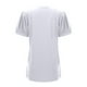 thumbnail image 5 of Camiseta holgada de manga corta y cuello en V para mujer: diseño con mangas abullonadas, cómoda mezcla de poliéster y spandex para uso informal, 5 of 8