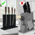 Magnetic Knife Block - Black Acacia Wood Knife Holder Stand,12 Inch ...