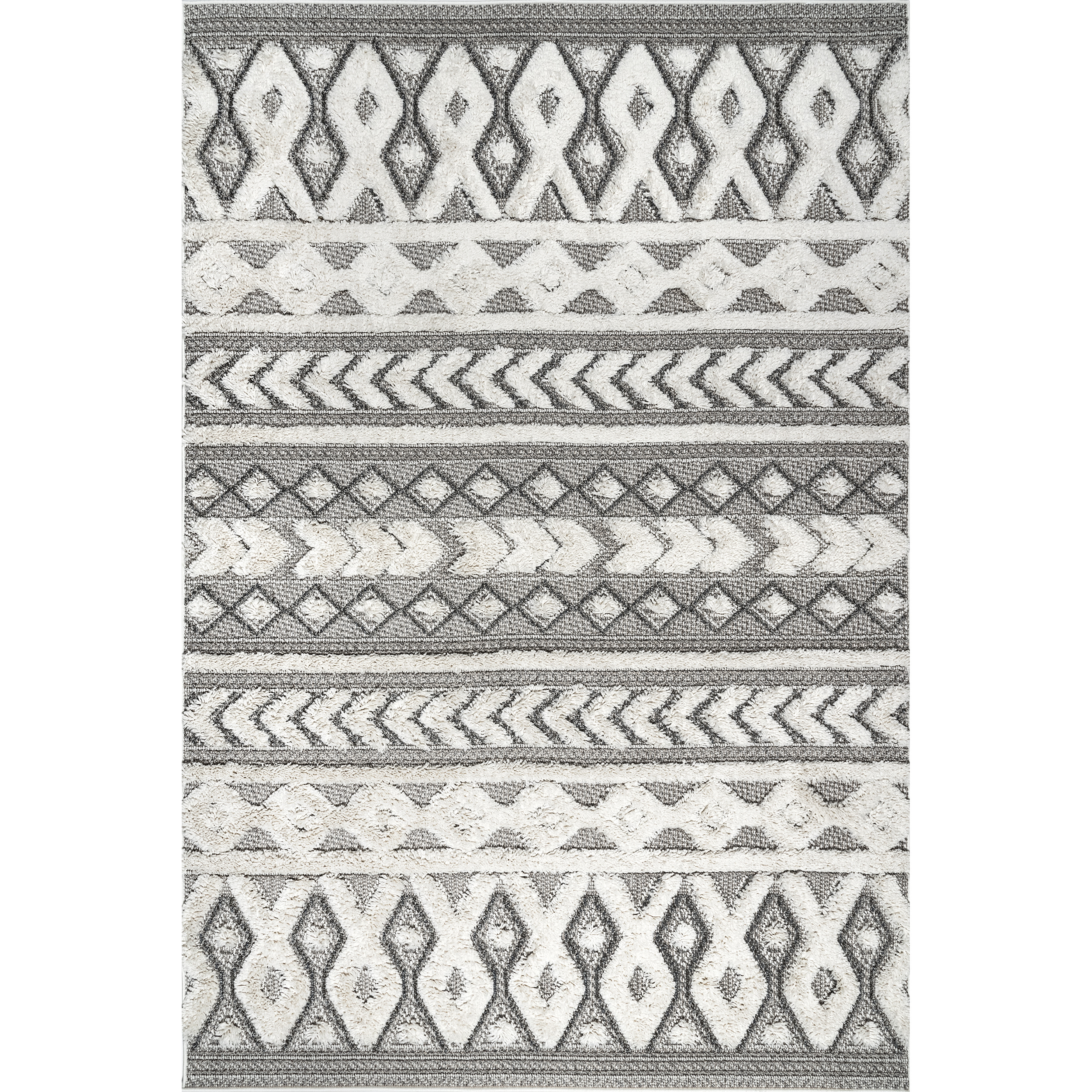 nuLOOM Rebecca High Low Textured Shaggy Area Rug, 8' 10" x 12', Grey