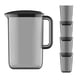 thumbnail image 2 of Juego de jarra de agua de plástico con tapa de 2 L | Jarra para té helado y limonada sin BPA con asa y pico vertedor | Incluye 4 vasos encajables | Apto para lavavajillas | Para uso en casa, cocina, 2 of 5