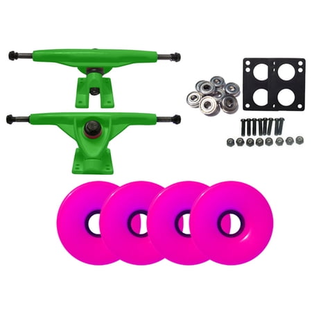 180mm GREEN LONGBOARD TRUCKS + 76MM PINK WHEELS + ABEC 7 BEARINGS PACKAGE price history on PriceWatchPro