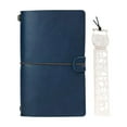 thumbnail image 2 of Journal Blue A6 Notebook with Straps and Metal Bookmark Ruler Vintage Portable Travel Journal(1Pcs) Rkxzt, 2 of 9