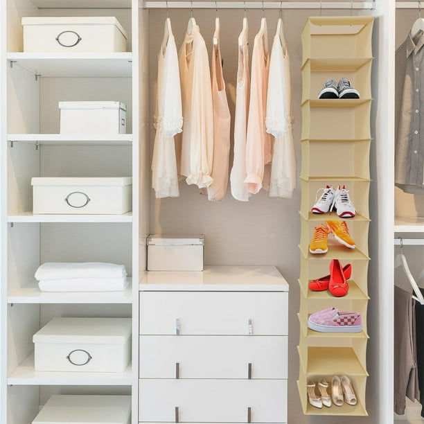 Hanging Shoe Organizer 10 Shelf Vertical Closet Storage for Heels