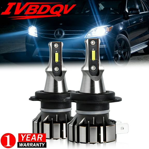 For Mercedes-Benz ML350 2003-2015 LED Headlights H7 High/Low Beam Bulb Kit 2Pcs 6000K White