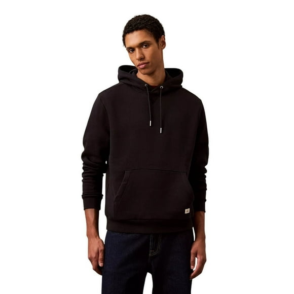 Calvin Klein Sweat à Capuche en Polaire avec Logo Monogramme pour Hommes - 40EM221 (Noir 001, TG)