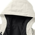 thumbnail image 4 of Leodye Men's solid color long sleeved Fit Relaxed Work Coat Waterproof Workwear Hooded Jacket with Pockets White XXL(XXL), 4 of 9