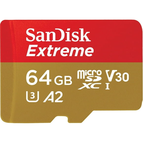 Carte SanDisk ExtremeMD microSDXCMC UHS-I de 64&nbsp;Go et de classe de performance&nbsp;A2&nbsp;– SDSQXA2-064G-CW6MA 64Go microSDXC