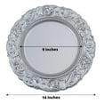 thumbnail image 3 of Efavormart Set of 6 SILVER 14" Round Plastic Charger Plates With Engraved Baroque Design Rim For Wedding Party Events, 3 of 5