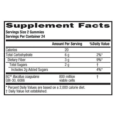 Digestive Advantage Prebiotic Fiber Plus Probiotic Supplement Gummies Fruit