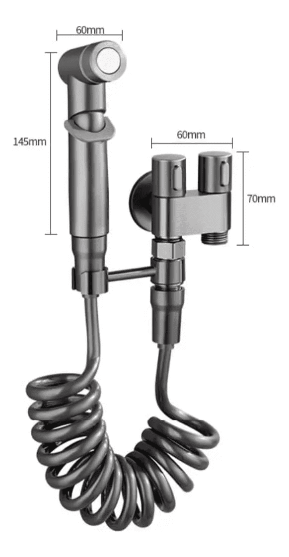 1-In-2-Out Dual Control Valve for Bidet & Toilet – G1/2 Brass Splitter, Double Outlet Water Control Valve for Shower, Bidet Sprayer, Washing Machine