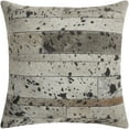 thumbnail image 2 of Nourison Natural Leather Hide Acid Wash Silver Throw Pillow, 2 of 3