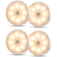 thumbnail image 1 of LED Motion Sensor Lights Cabinet Lighting USB Electric Powered Night Lights Wireless Stick on Wall Lamps for Wardrobe, Kitchen, Stars, Steps, Hallway, Pack of 4, 1 of 8