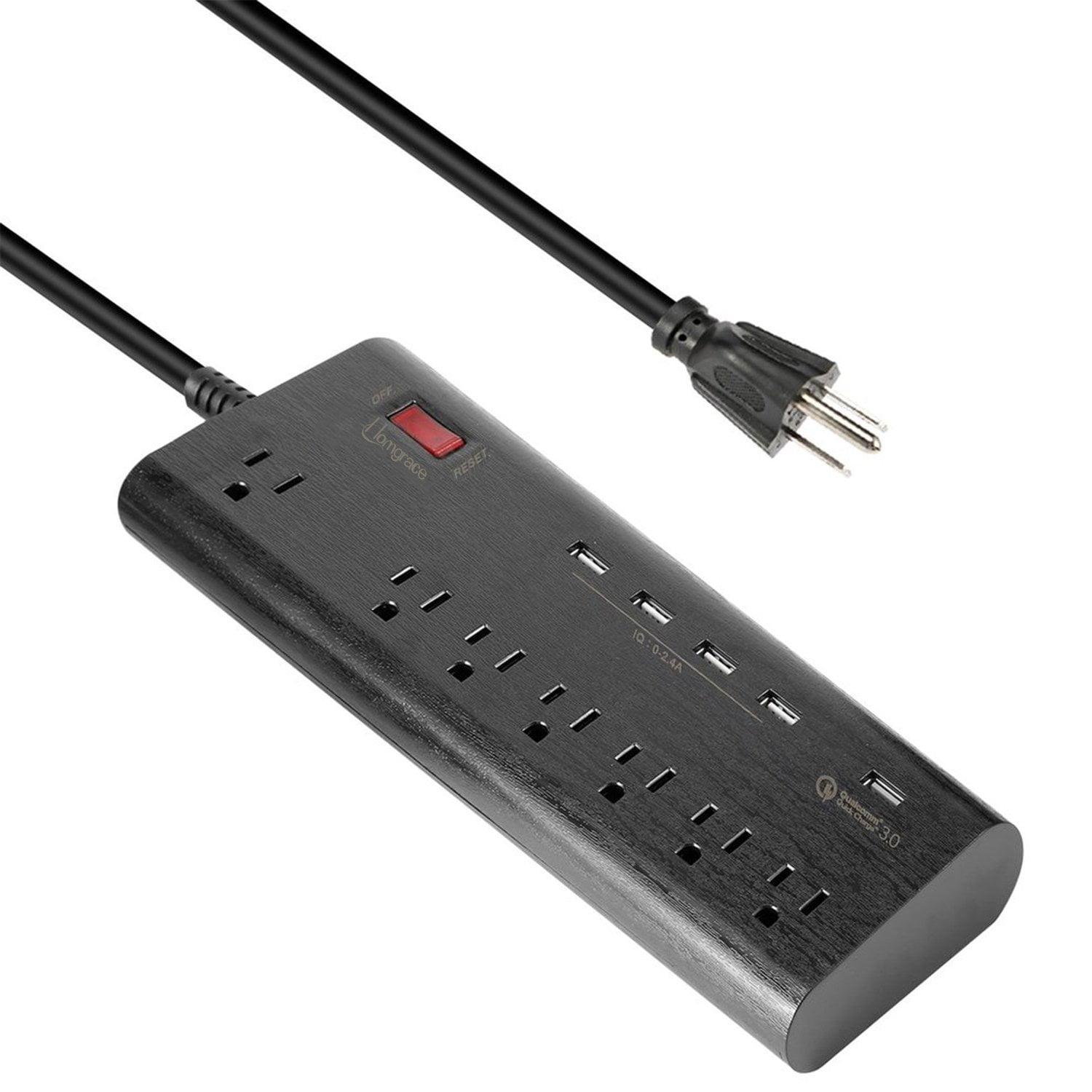 7 Outlet Power Strip Surge Protector Power Port Strip with 5 USB
