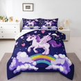 thumbnail image 2 of Erosebridal Cute Uniocrn Bedding ToddlerComforter Set, Cartoon Animal Down Comforter, Kids Girls, Reversible 2 Pieces, 2 of 8