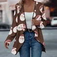 thumbnail image 7 of Antqov Womens Cardigan, Christmas Print Open Front Cardigans with Notched Lapel, Daily Trendy Relaxed Lightweight Comfy Casual Cardigan Jackets, 7 of 7