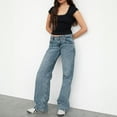 thumbnail image 6 of EMMIOL Women's Wide Leg Jeans Mid Waist Baggy Jeans Vintage Y2K 90s Boyfriend Denim Pants, 6 of 8