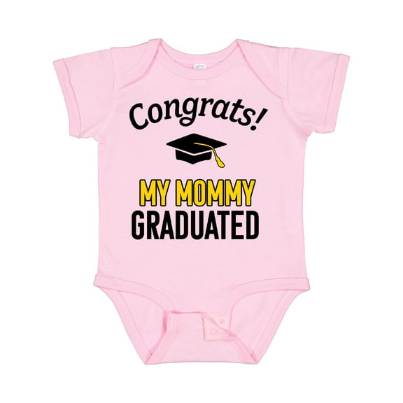 Inktastic Congrats My Mommy Graduated with Cap Boys or Girls Baby Bodysuit