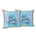 thumbnail image 6 of Ambesonne Fish Throw Pillow Cover 2 Pack, Japanese Koi on Sea Blue, 24", Blue Lilac, 6 of 6