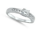 thumbnail image 4 of Women's Solitaire Clear Cubic Zirconia Ring .925 Sterling Silver Band White Jewelry Female Size 7, 4 of 4