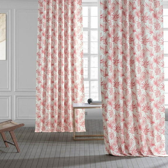 Artemis Rust Printed Cotton Curtain (1 Panel), Artemis Rust, 50W X 108L
