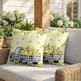 thumbnail image 3 of 26x26 Pillow Covers Set of 2, Summer Lemons Square Throw Pillow Covers for Couch/Sofa/Living Room, Rustic Black Plaid Truck Fruits Yellow Decorative Soft Pillowcases for Couch Throw Pillows, 3 of 9
