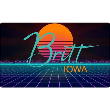 

Britt Iowa 4 X 2.25-Inch Fridge Magnet Retro Neon Design