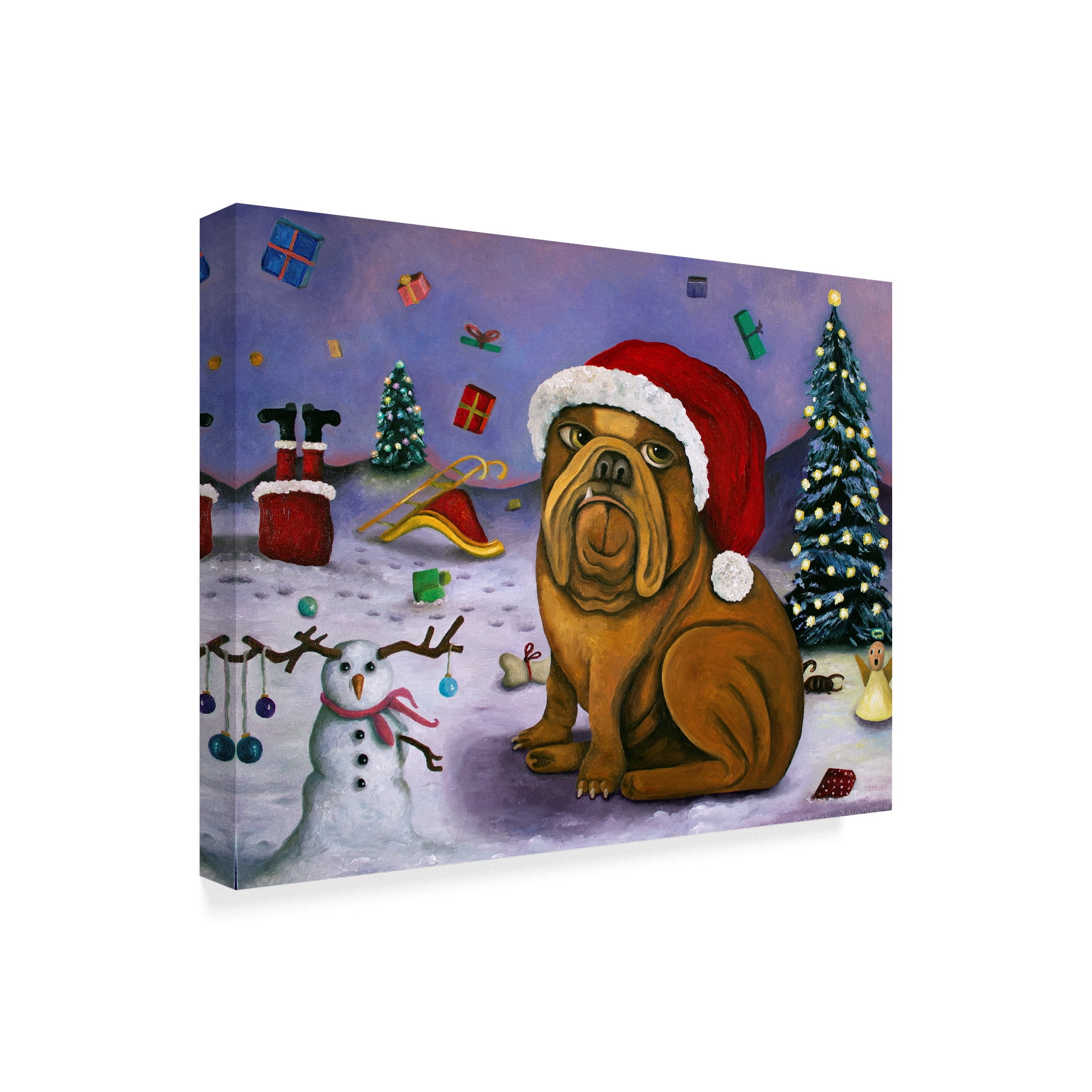 Trademark Fine Art 'Christmas Crash' Canvas Art by Leah Saulnier