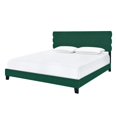 thumbnail image 4 of Velvet Slat Back King Bed in Emerald Green Fabric, 4 of 11