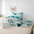 thumbnail image 6 of jejeloiu Boho Bohemian Style 7-Piece Twin Bedding Sets,Abstract Geometric Stripe Bedding Comforter Set,Cyan White Black Sheet Sets For Men Women,Microfiber Bedroom Decor Reversible, 6 of 8