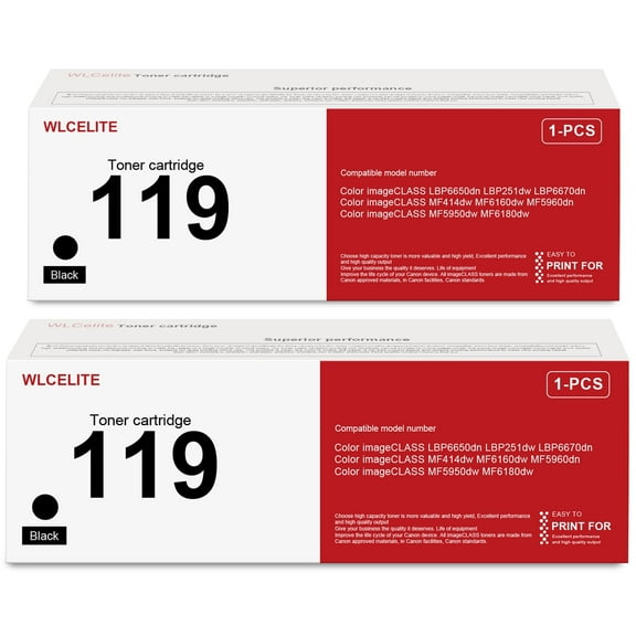119 Toner Cartridge Compatible for Canon 119 Toner Cartridges For MF6180dw MF414dw Printer