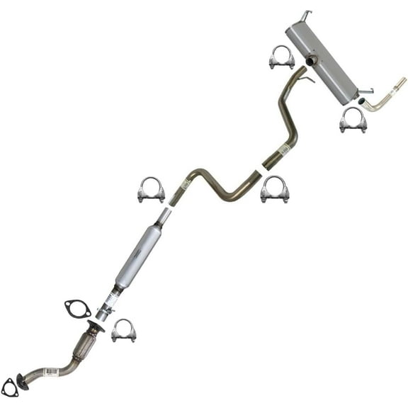 Stainless Steel Front Pipe, Resonator Pipe, Intermediate Pipe, Muffler & Tail Pipe Exhaust System Fits 2008-2012 Chevy Malibu 2.4L - Direct Fit