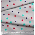 thumbnail image 3 of Soimoi Rayon Fabric Square,Dot & Triangle Geometric Printed Craft Fabric by The Yard 42 Inch Wide, 3 of 3